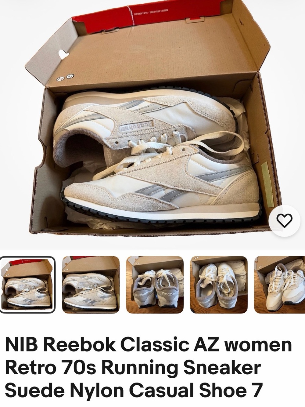 Reebok Classic AZ Women’s Retro 70s Running Sneaker -gray chalk new NIB sz 7